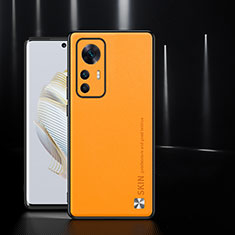 Custodia Lusso Pelle Cover S03 per Xiaomi Mi 12T Pro 5G Arancione