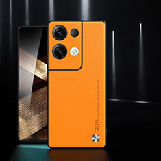 Custodia Lusso Pelle Cover S03 per Xiaomi Redmi Note 13 Pro 5G Arancione