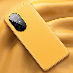 Custodia Lusso Pelle Cover S04 per Huawei Nova 8 Pro 5G Giallo