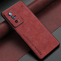 Custodia Lusso Pelle Cover S04 per Xiaomi Poco F5 Pro 5G Rosso