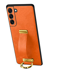 Custodia Lusso Pelle Cover S05 per Samsung Galaxy S21 FE 5G Arancione