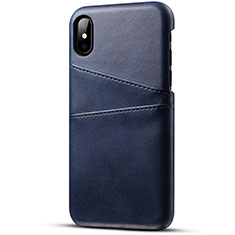 Custodia Lusso Pelle Cover S06 per Apple iPhone Xs Max Blu