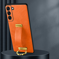 Custodia Lusso Pelle Cover S06 per Samsung Galaxy S21 FE 5G Arancione