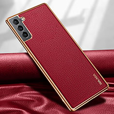 Custodia Lusso Pelle Cover S09 per Samsung Galaxy S21 5G Rosso