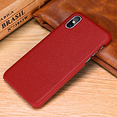 Custodia Lusso Pelle Cover S10 per Apple iPhone Xs Rosso