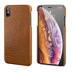 Custodia Lusso Pelle Cover S12 per Apple iPhone X Marrone