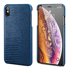 Custodia Lusso Pelle Cover S12 per Apple iPhone Xs Blu