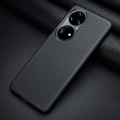 Custodia Lusso Pelle Cover ST2 per Huawei P50 Pro Nero