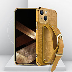 Custodia Lusso Pelle Cover XD2 per Apple iPhone 15 Plus Giallo
