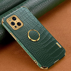 Custodia Lusso Pelle Cover XD2 per Oppo Find X3 Pro 5G Verde