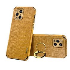 Custodia Lusso Pelle Cover XD3 per Oppo Find X3 5G Giallo