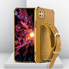 Custodia Lusso Pelle Cover XD3 per Samsung Galaxy F42 5G Giallo