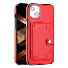 Custodia Lusso Pelle Cover Y01B per Apple iPhone 15 Plus Rosso