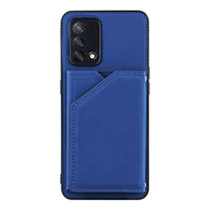 Custodia Lusso Pelle Cover Y01B per Oppo A95 4G Blu