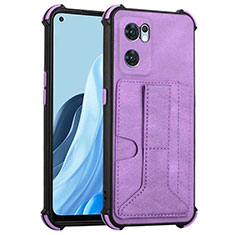 Custodia Lusso Pelle Cover Y01B per Oppo Find X5 Lite 5G Viola