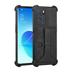 Custodia Lusso Pelle Cover Y01B per Oppo Reno6 Pro 5G India Nero