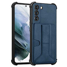 Custodia Lusso Pelle Cover Y01B per Samsung Galaxy S21 5G Blu