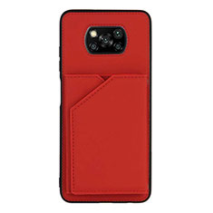 Custodia Lusso Pelle Cover Y01B per Xiaomi Poco X3 NFC Rosso