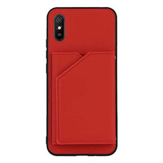 Custodia Lusso Pelle Cover Y01B per Xiaomi Redmi 9A Rosso