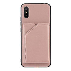 Custodia Lusso Pelle Cover Y01B per Xiaomi Redmi 9AT Oro Rosa