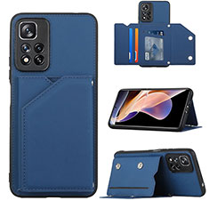 Custodia Lusso Pelle Cover Y01B per Xiaomi Redmi Note 11 Pro+ Plus 5G Blu