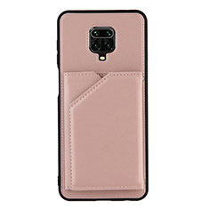 Custodia Lusso Pelle Cover Y01B per Xiaomi Redmi Note 9 Pro Oro Rosa