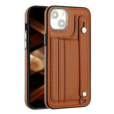 Custodia Lusso Pelle Cover Y02B per Apple iPhone 13 Marrone