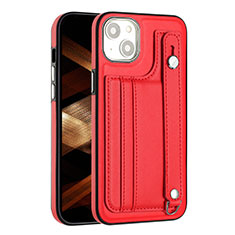 Custodia Lusso Pelle Cover Y02B per Apple iPhone 13 Rosso