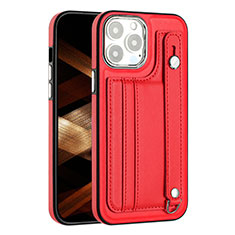 Custodia Lusso Pelle Cover Y02B per Apple iPhone 15 Pro Rosso