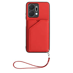 Custodia Lusso Pelle Cover Y02B per Huawei Honor X7a Rosso