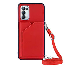 Custodia Lusso Pelle Cover Y02B per OnePlus Nord N200 5G Rosso