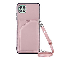 Custodia Lusso Pelle Cover Y02B per Samsung Galaxy A22 5G Oro Rosa