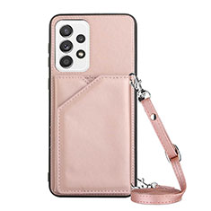 Custodia Lusso Pelle Cover Y02B per Samsung Galaxy A33 5G Oro Rosa