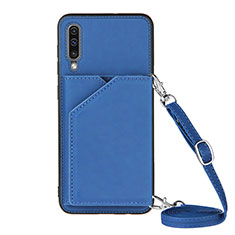 Custodia Lusso Pelle Cover Y02B per Samsung Galaxy A50 Blu