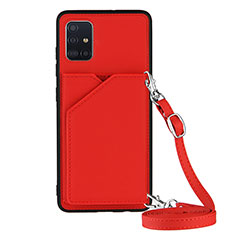 Custodia Lusso Pelle Cover Y02B per Samsung Galaxy A51 5G Rosso