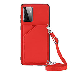 Custodia Lusso Pelle Cover Y02B per Samsung Galaxy A72 5G Rosso