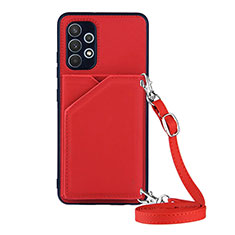 Custodia Lusso Pelle Cover Y02B per Samsung Galaxy M32 5G Rosso