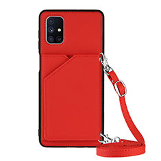 Custodia Lusso Pelle Cover Y02B per Samsung Galaxy M51 Rosso