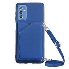 Custodia Lusso Pelle Cover Y02B per Samsung Galaxy M52 5G Blu