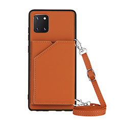 Custodia Lusso Pelle Cover Y02B per Samsung Galaxy Note 10 Lite Marrone