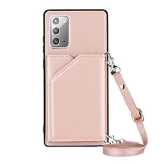 Custodia Lusso Pelle Cover Y02B per Samsung Galaxy Note 20 5G Oro Rosa