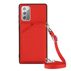 Custodia Lusso Pelle Cover Y02B per Samsung Galaxy Note 20 5G Rosso