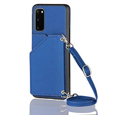 Custodia Lusso Pelle Cover Y02B per Samsung Galaxy S20 Blu