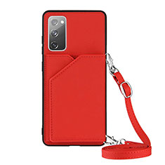 Custodia Lusso Pelle Cover Y02B per Samsung Galaxy S20 Lite 5G Rosso