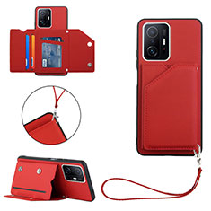 Custodia Lusso Pelle Cover Y02B per Xiaomi Mi 11T Pro 5G Rosso