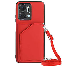 Custodia Lusso Pelle Cover Y03B per Huawei Honor X7a Rosso