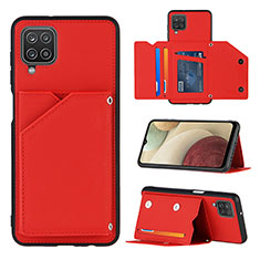 Custodia Lusso Pelle Cover Y03B per Samsung Galaxy A12 Rosso