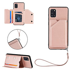 Custodia Lusso Pelle Cover Y03B per Samsung Galaxy A31 Oro Rosa