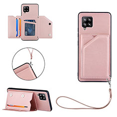 Custodia Lusso Pelle Cover Y03B per Samsung Galaxy A42 5G Oro Rosa