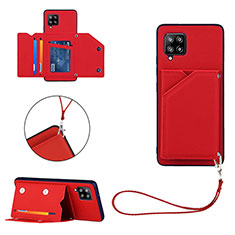 Custodia Lusso Pelle Cover Y03B per Samsung Galaxy A42 5G Rosso
